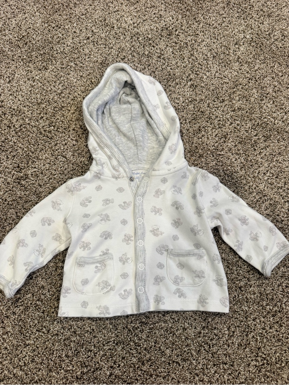 Polo Ralph Lauren Unisex Polo Bear Printed Hoodie - 3 months